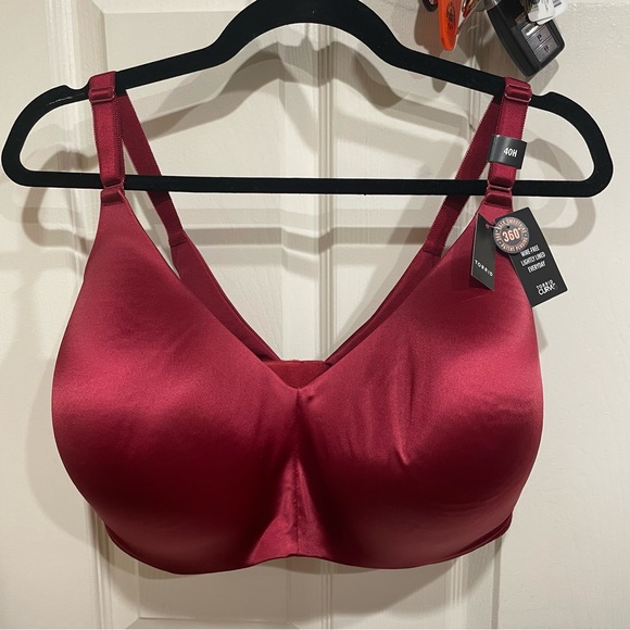 Torrid 40H Wirefree Red Padded Back Smoothing Bra NWT - Picture 2 of 7